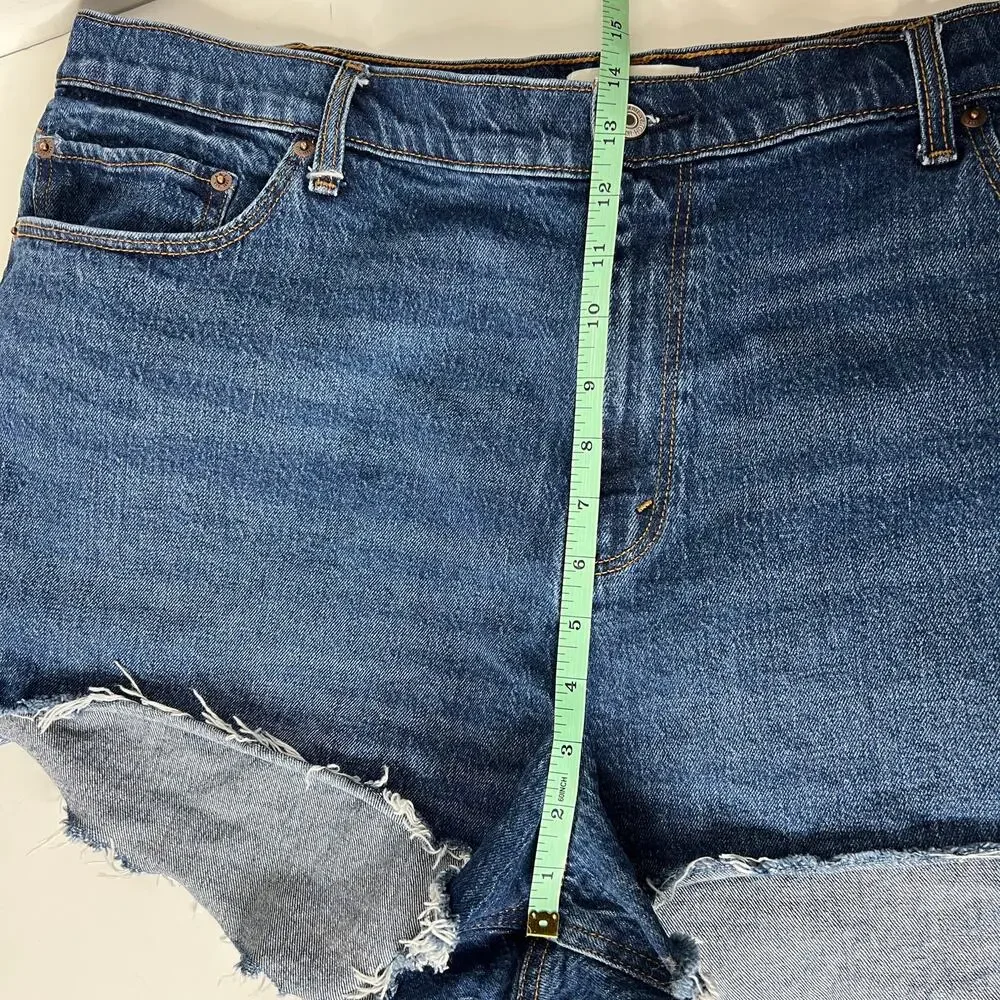 Abercrombie & Fitch High Rise Mom Shorts Dark Wash Curve Love Plus Size 20